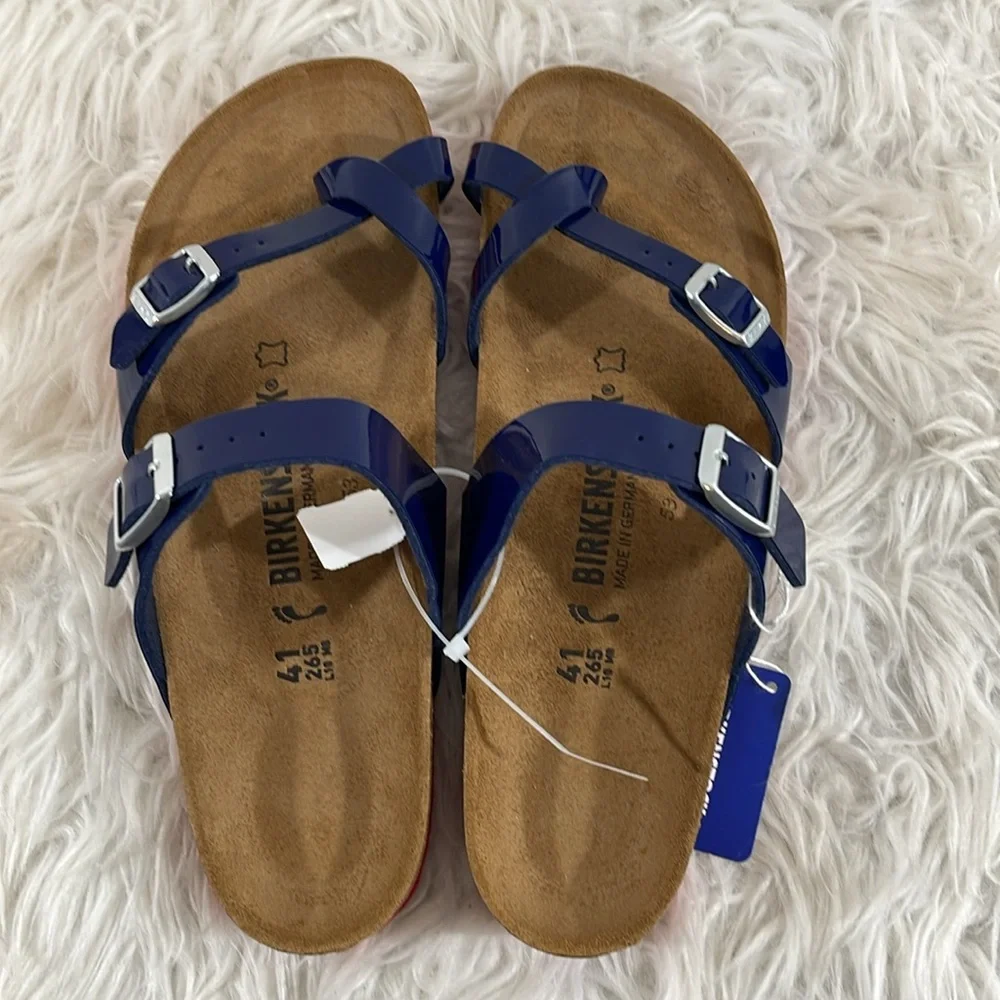 BIRKENSTOCK Ladies’ Mayari Dress Blue Patent Birko-flor Sandal Size 10 NEW - Picture 8 of 15